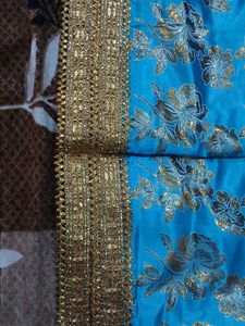 Sky Blue Kurta with Gold Print