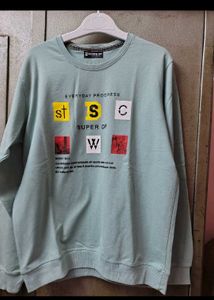 Light Blue Graphic Print Long Sleeve Top