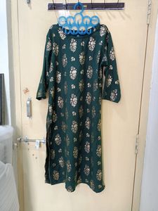 Its A New Suit With Gold Print (Bottle Green)
