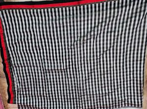 Elegant Black &amp; White Checkered Saree