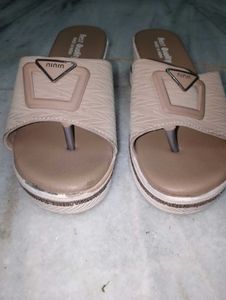 Stylish Beige Wedge Sandals