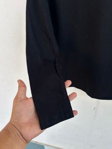 Black Graphic Print Long Sleeve Tee