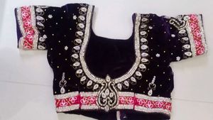 Stunning Purple Velvet Lehenga choli.