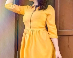 Mustard Yellow Peplum Top Women