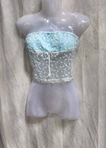 19279. Sheer Floral Lace Tube Top