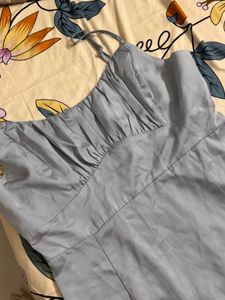 Soft Blue Ruched Camisole Dress