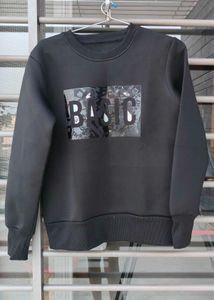 Black Graphic "BASIC" Sweatshirt