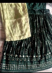 Green Sequin Lehenga Choli Set