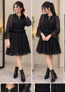 Chic Black Tiered Dress