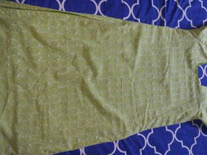 Lime Green Embroidered Kurti