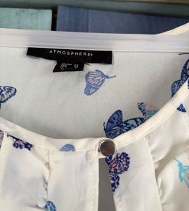 Butterfly Print Ruffle Top