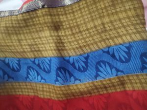 Beautiful Printed Navy Blue Saree