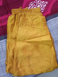 Orange Silk Kurta with Embroidered Neckline