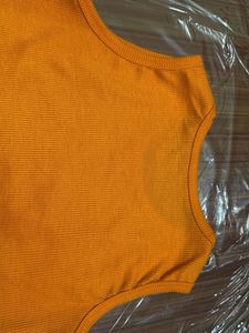 Orange Sleeveless Crop Top