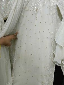 Elegant White Kurta Set with Dupatta
