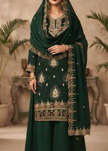 Brand new heavy embroidery kurta plazo dupatta set