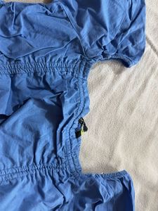 Blue Tie-Up Crop Top