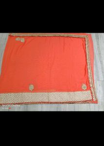 🇳🇿💫🎀Elegant Orange &amp; Gold Embroidered Saree