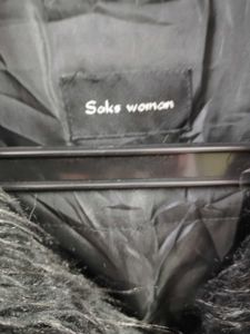 Faux Fur Trim Black Coat