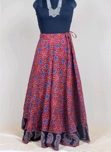 New Without Tag- Ajrakh Flared Maxi Skirt