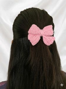Handmade Crochet Bow Hair Clip