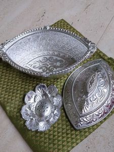 Vintage Silver Decorative Bowl with Incense Holder