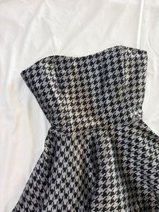 Houndstooth Strapless Fit &amp; Flare Dress