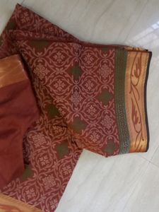 Cotton Saree With Stitched Blouse