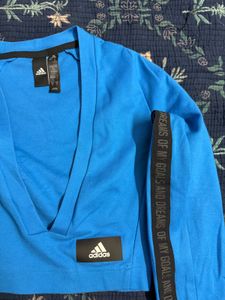 Adidas Blue Slim Fit Crop Top