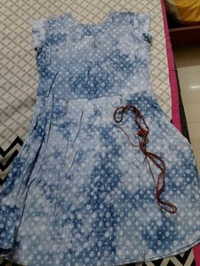 Blue Tie-Dye Mini Dress