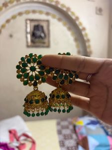 Exquisite Gold Plated Jhumka Earrings