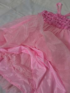 Girls Pink Floral Party wear Gown Dress