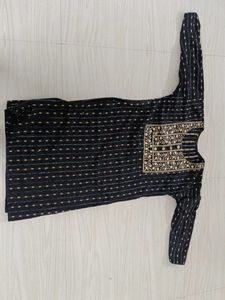 Elegant Black Kurta with Gold Embroidery