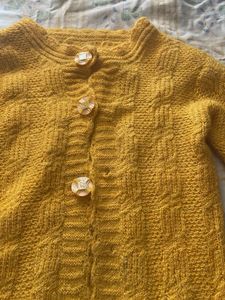 Vintage Mustard Knit Cardigan handmade