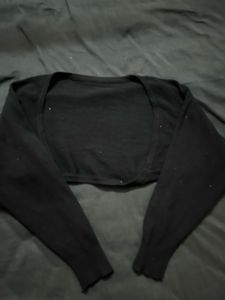 Black Cropped Bolero Sweater