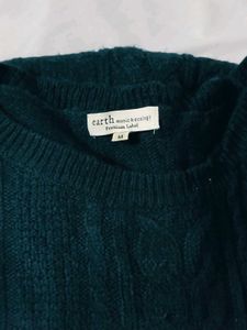 Women's dark Green Cable Knit Sweater