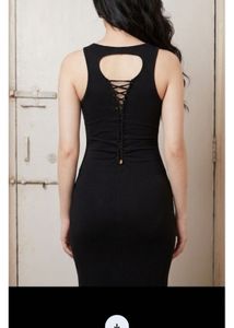 Black Strappy  Back Maxi Dress