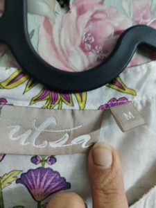 White Cotton Kurta with Floral Print