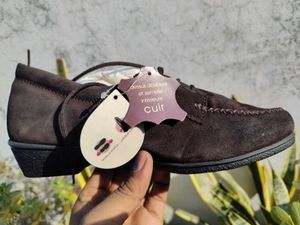 Brown Suede Lace-Up Shoes