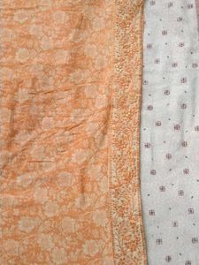 Orange Embroidered Kurta Set with Dupatta