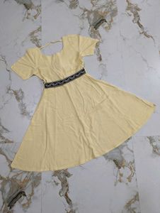 Chic Cream Puff Sleeve Button Dress