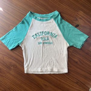 LA White & Teal Baby Tee
