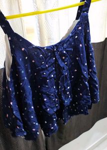 Navy Blue Polka Dot Cami Top
