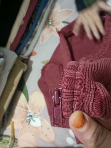 Baby Girls Red Knit Cardigan