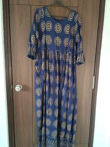 Blue Printed Anarkali Kurta