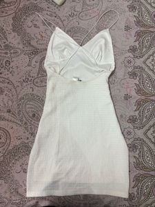 White Textured Mini Dress