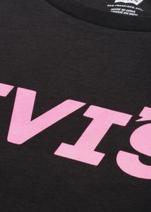 Levi's Women's Black T-Shirt with Pink Logo