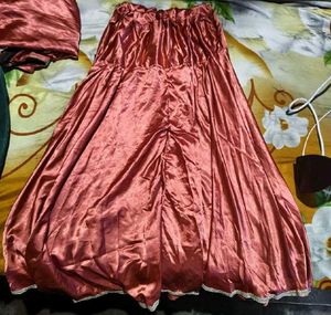 SATIN KURTI &amp; UMBRELLA PALAZZO SET