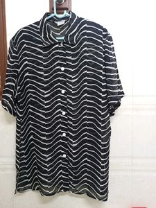 Black And White Zig Zag Shirt For Women's