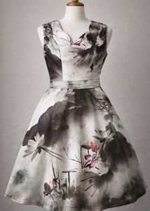 Elegant Floral Print Sleeveless Dress